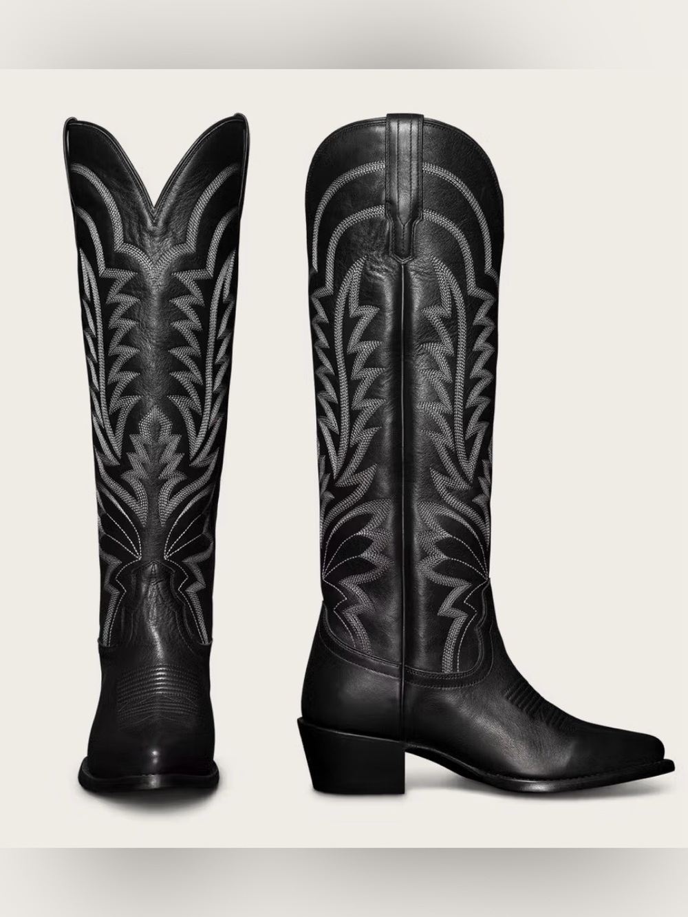 Tecovas The Abby Black Western Knee High Boots US 7B $395